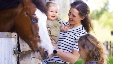 Reitanlage mit Familie