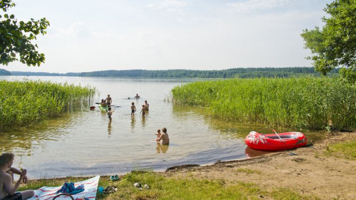 Badestelle Canow auf der Kanurundtour 4 - 6 Tage - Schwaanhavel